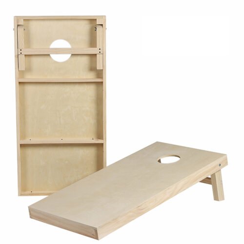 Natural wood 4x2 regulation Corn hole boards with 1/2 inch birch top and pocket-screwed pine frame for wholesale