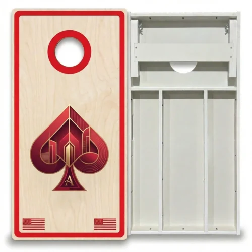 Professional 3/4 inch cabinet birch plywood cornhole boards regulation size with custom UV printed design and double-braced frame for wholesale.