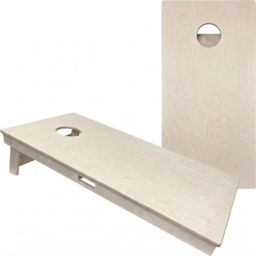 Professional 2x4 feet regulation cornhole boards featuring 3/4 inch Cabinet Grade Plywood tops and reinforced legs for B2B wholesale and custom branding.