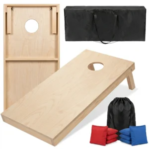 Regulation size cornhole set solid wood front view on white background. Regulation size cornhole set solid wood front view on white background.