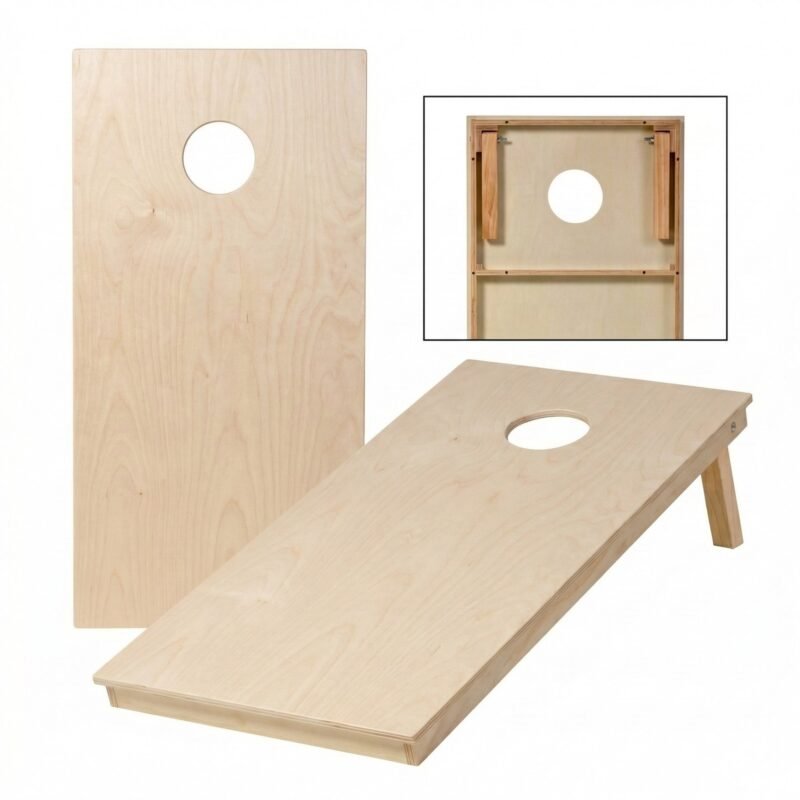 REC Backyard-ready recreational cornhole boards in a regulation 4' x 2' size.