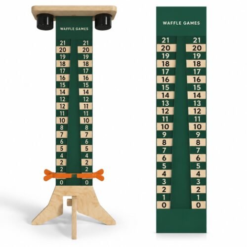 CHA-SCORE-BIRCH-36 3ft tall professional Cornhole score board made of 3/4 inch Cabinet Grade Birch plywood with integrated stainless steel cup holders and hardware-free assembly.