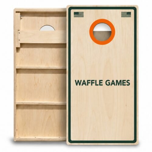 CHB-CUST-4X2-PLY Custom cornhole boards made of professional 18mm plywood with CNC-cut handles for tournament-grade wholesale supply.