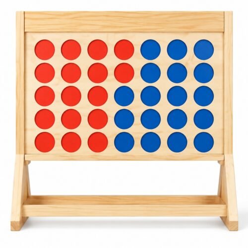 Wooden Fast Four Game. Built with quality wood. The game measures 39 in W x 36 in H assembled. Five-piece knock-down construction.