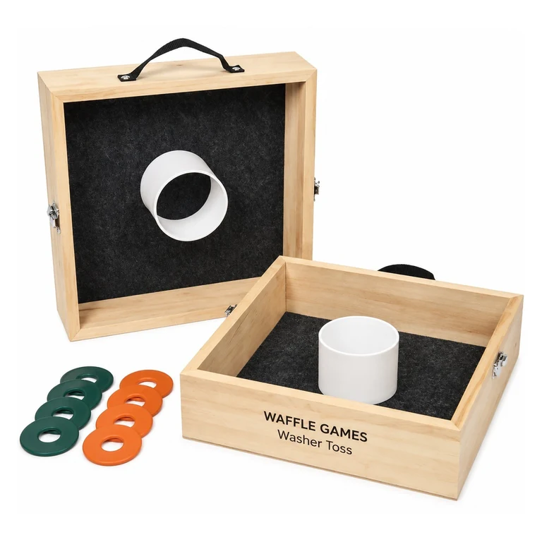 LED cornhole light kit fitted to a regulation board for night play