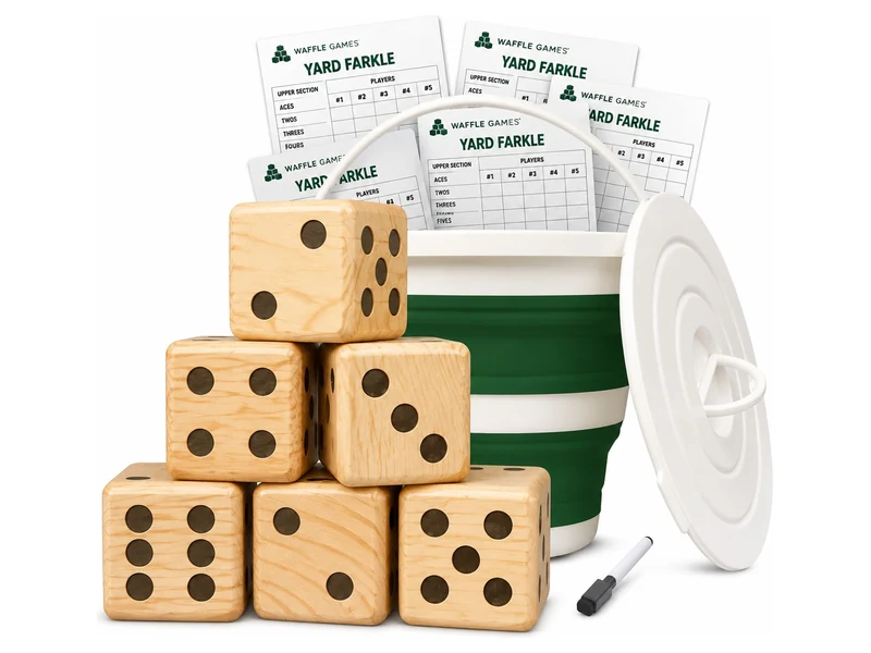 Giant wooden yard dice in pine